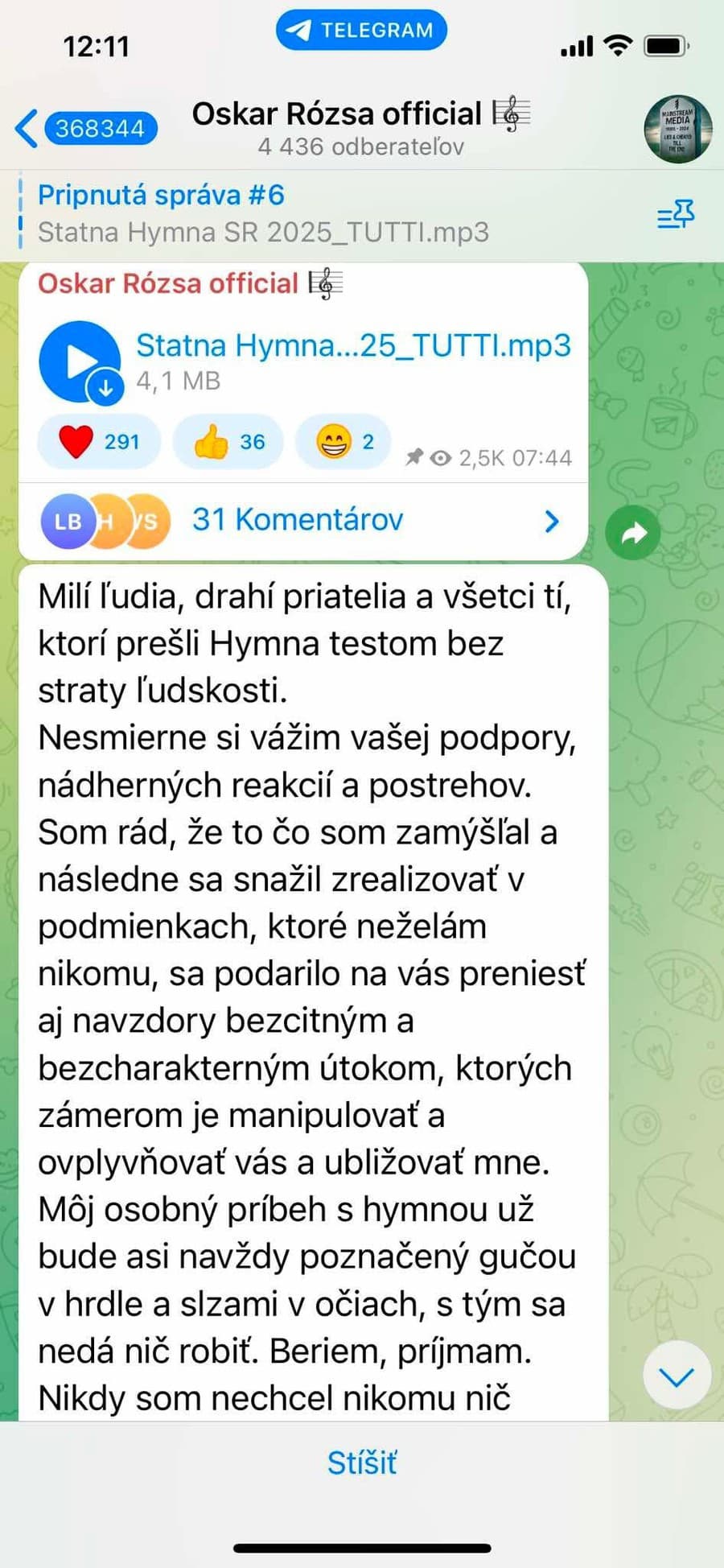 Vyjadrenie Rózsu na komentáre