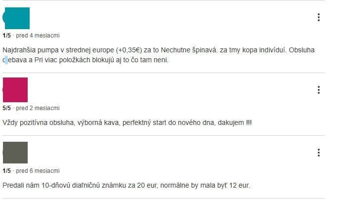 Recenzie k čerpacej stanici