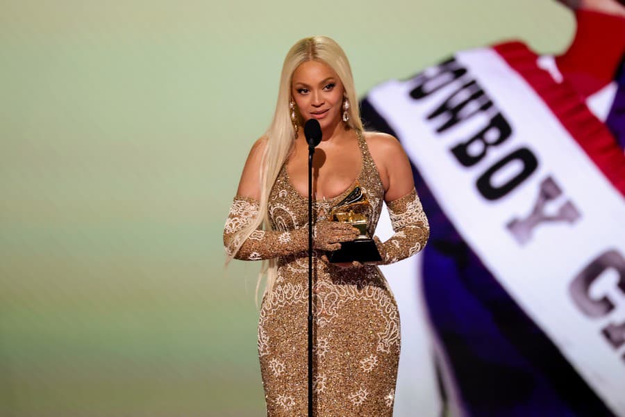 Udeľovanie hudobných cien Grammy. Na snímke Beyoncé.