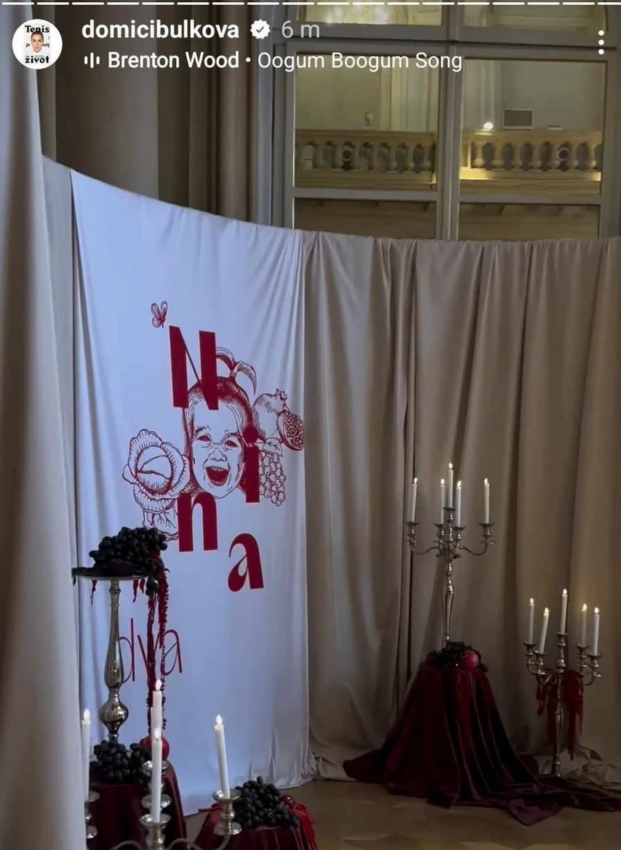 Pohľad na oslavu 2. narodenín Cibulkovej dcéry Ninky. 
