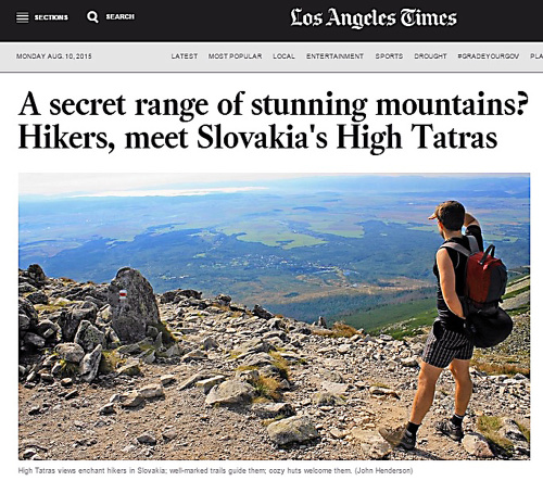 Spolupracovník Los Angeles Times nazval Tatry čarovné a v článku sa nad nimi rozplýval.