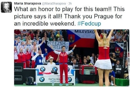 Šarapovová sa po finále na sociálnej sieti Prahe poďakovala.