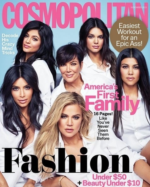 Kardashianky na obálke novembrového Cosmopolitanu.