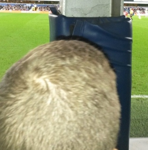 Fanúšik Leicesteru sledoval zápas za takýmto stĺpom.