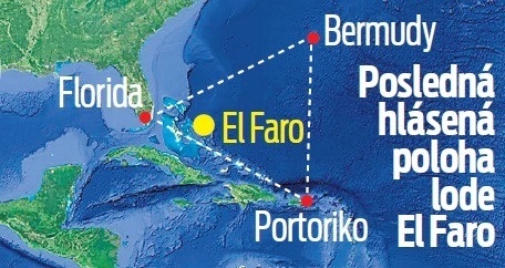Posledná hlásená poloha lode je El Faro. 