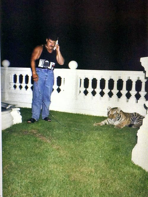 1994: V časoch, keď mal luxusné majetky vrátane tigrov.