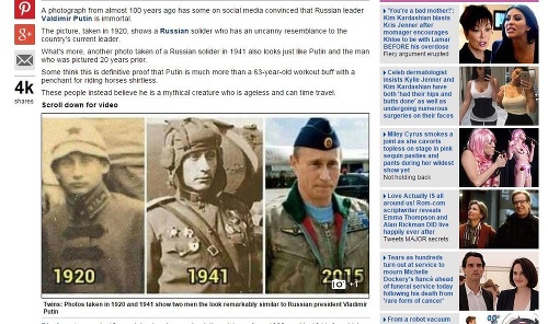 Vojaci z roku 1920 a 1941 sa nápadne podobajú na ruského prezidenta.