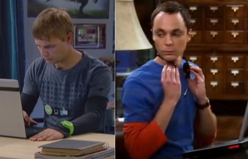 Riško sa podába na postavu Sheldona. 