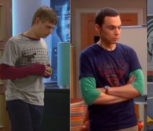 Riško sa podába na postavu Sheldona. 