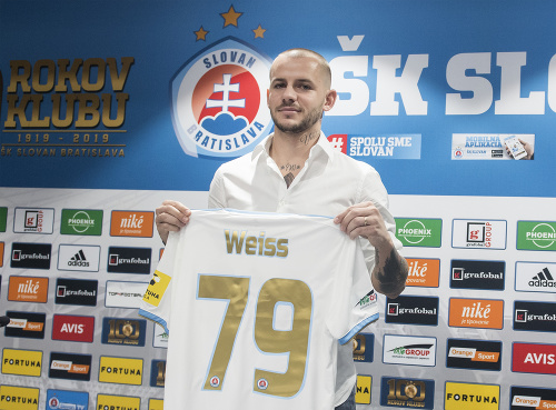 Na snímke nová posila ŠK Slovan Bratislava Vladimír Weiss ml.