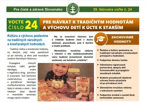 Kotlebovci vo svojich propagačných novinách použili obrázok obľúbeného detského nápoja Granko.