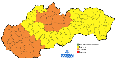 Meteorologické výstrahy na 10. 2. 2020