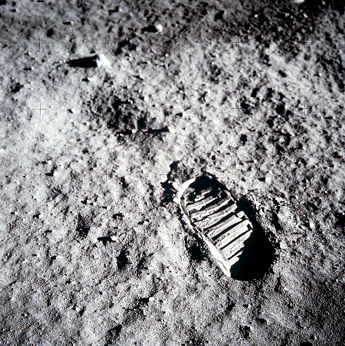 STOPA AKO DÔKAZ: Takúto šľapaj zanechal v mesačnom prachu astronaut Buzz Aldrin. 