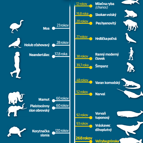Koľko rokov sa dožijú jednotlivé živočíchy? 