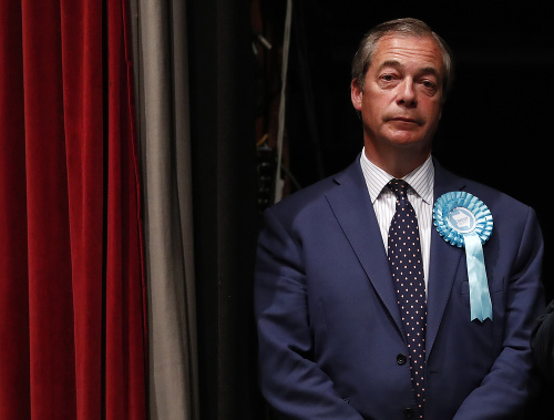Líder Strany brexitu (BP) Nigel Farage
