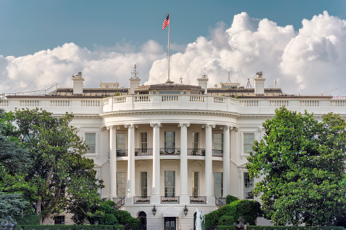 The White House in Washington DC - official residence of the President of the United States of America.