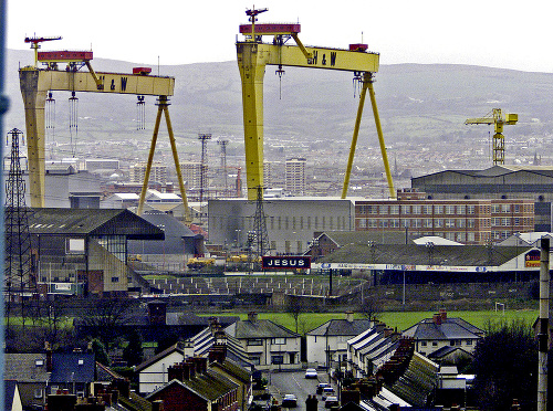 Žeriavy Goliáš a Samson ostanú v Belfaste ako pamiatka.