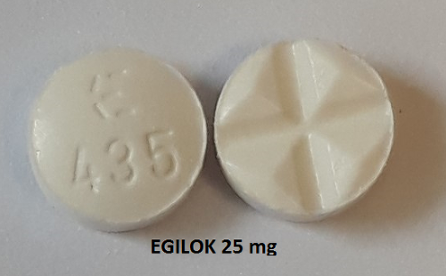 Polovičná dávka (25 mg) lieku Egilok.