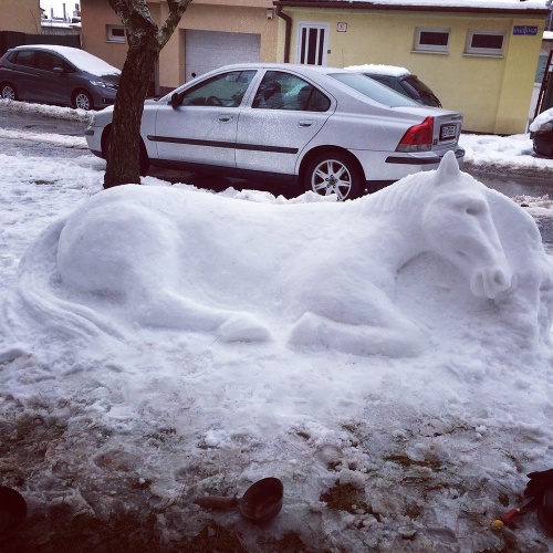 Svojho unikátneho snehuliaka postavil aj čitateľ z Bratislavy.