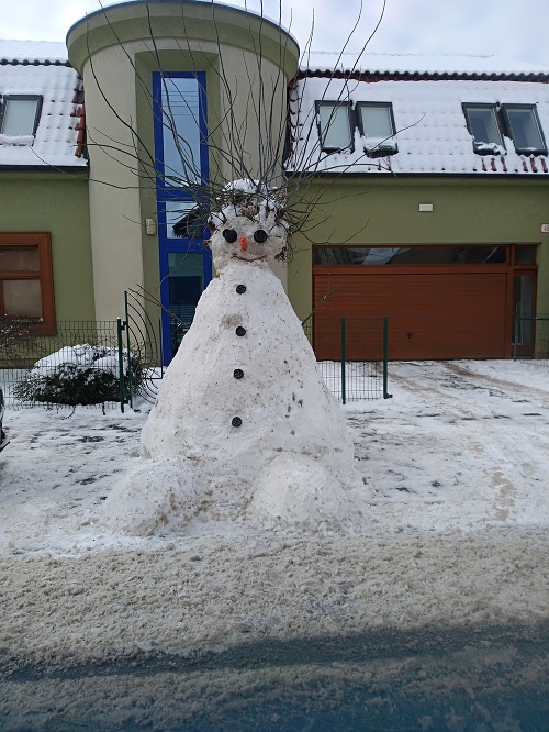 Prešovského snehuliaka postavili okolo stromu!