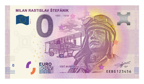 Bankovka vznikla na počesť Milana Rastislava Štefánika, ktorého 100. výročie tragickej smrti si pripomíname v roku 2019.