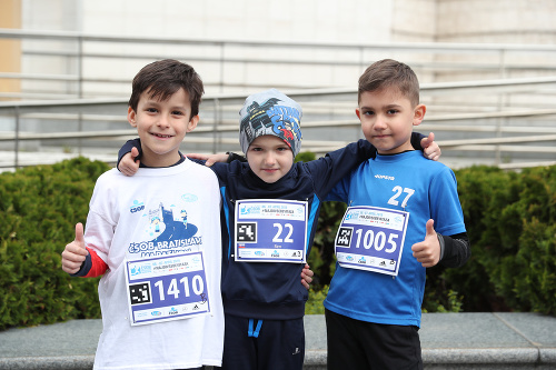 Beh detí - zľava Luky (6), Benjamín (6) a Patrik (7)