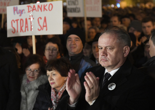 Prezident Andrej Kiska počas verejného zhromaždenia Za slušné Slovensko v Košiciach
