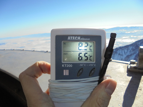Teplomer na Lomničáku včera ukazoval príjemných 6,5°C.