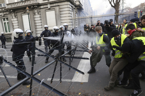 Demonštrácie v Bruseli.