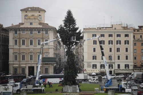 Vianočný strom na Benátskom námestí sa stal terčom kritiky aj vtipov.