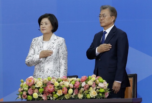 Juhokórejský prezident Mun Če-in.