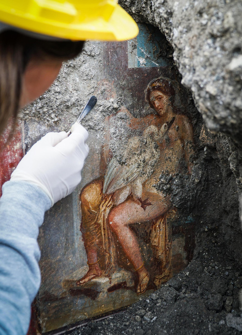 Fresku objavili v rámci rekonštrukčných prác v Pompejách.