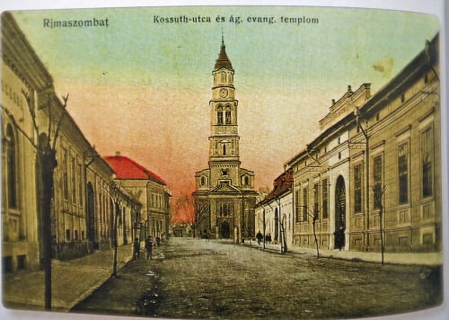 1905 - Hatvaniho ulica s evanjelickým kostolom.