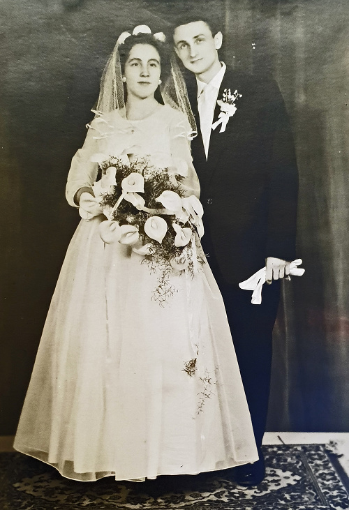 Svadobné foto: Veronika a Miroslav sa vzali 27. februára pred 58 rokmi.