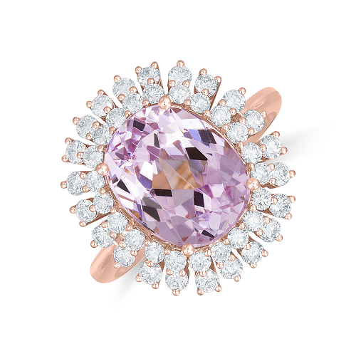 Diamantový prsteň ALO diamonds s kunzitom, 14kt ružové zlato