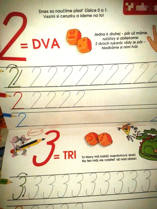 Detičky sa nakoniec naučili písať číslice 2 a 3.