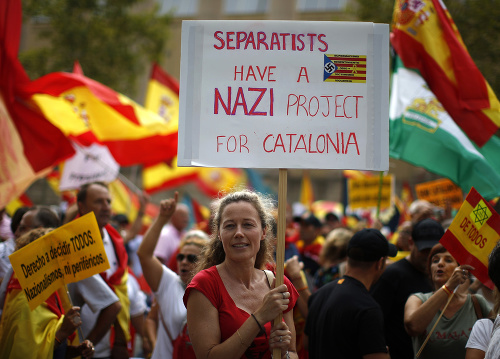 Demonštrácie v Barcelone. 