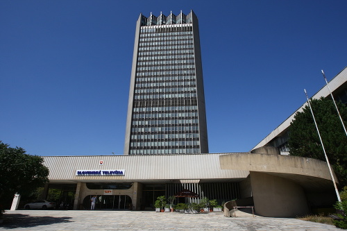 Budova Slovenskej televízie v Mlynskej doline.