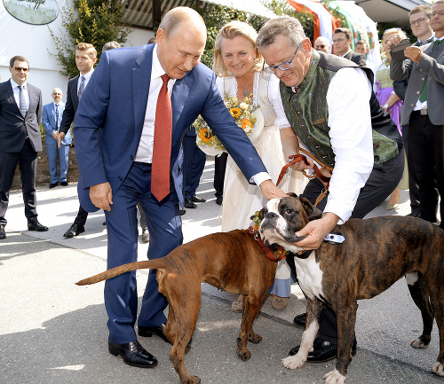 Novopečení manželia aj ruský prezident majú slabosť pre psy.