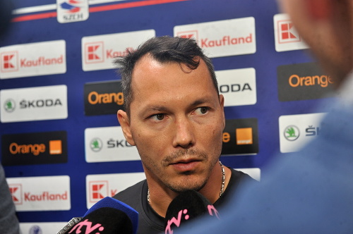 Na snímke kapitán slovenskej hokejovej reprezentácie Ladislav Nagy .