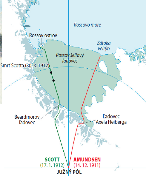 Dve cesty, jeden cieľ: Trasa Amundsena bola neprebádaná, no kratšia.