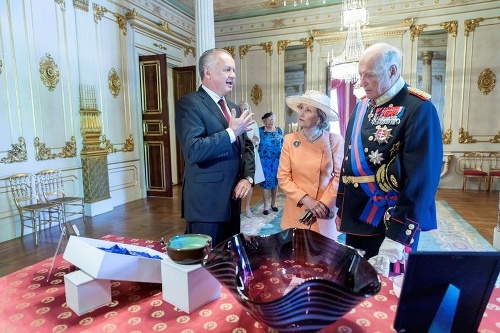 Slovenský prezident sa v Osle stretol aj s kráľovským párom - kráľom Haraldom V. a jeho manželkou Sonjou.