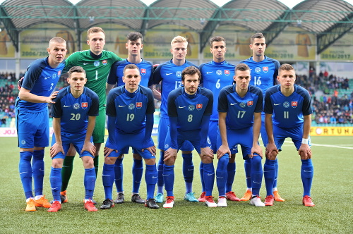 Na snímke slovenský futbaloví reprezentanti do 21 rokov.