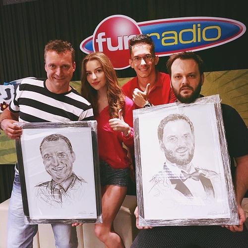 Andrej nakreslil portréty aj Juniorovi a Marcelovi.