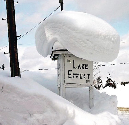 Za husté sneženie môže efekt blízkeho veľkého jazera.