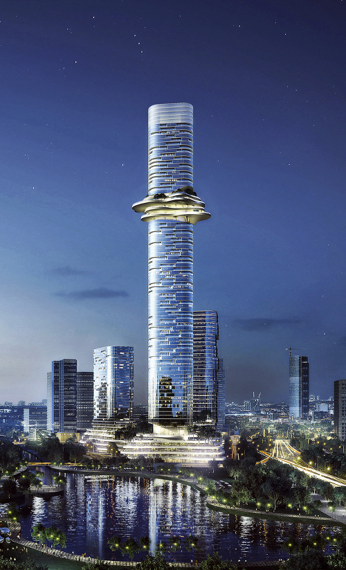 Empire 88 Tower: Pýchou najvyššej budovy bude trojpodlažná plošina so zeleňou.