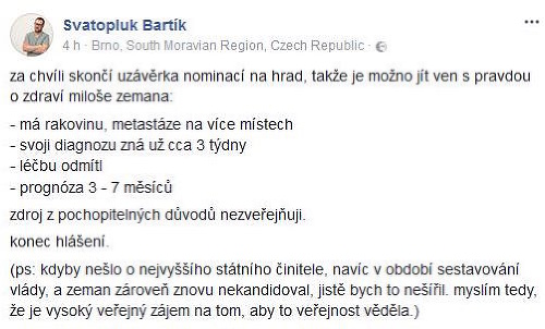 Bartík zverejnil šokujúci status na sociálnej sieti.