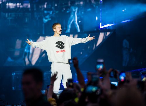 Justin Bieber počas koncertu v Holandsku 3. júna 2017.