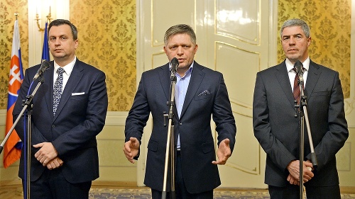 Andrej Danko, Róbert Fico, Béla Bugár.