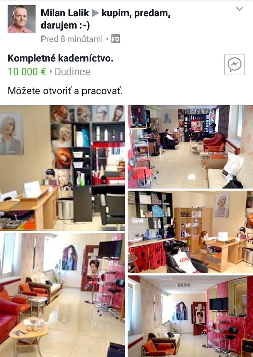 Lalík predáva aj kaderníctvo, kde ešte nedávno Ľubica pracovala.